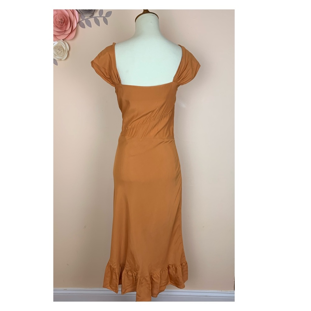 New! MAJE Paris Ruffle Off The Shoulder Midi Dress - Picture 7 of 9